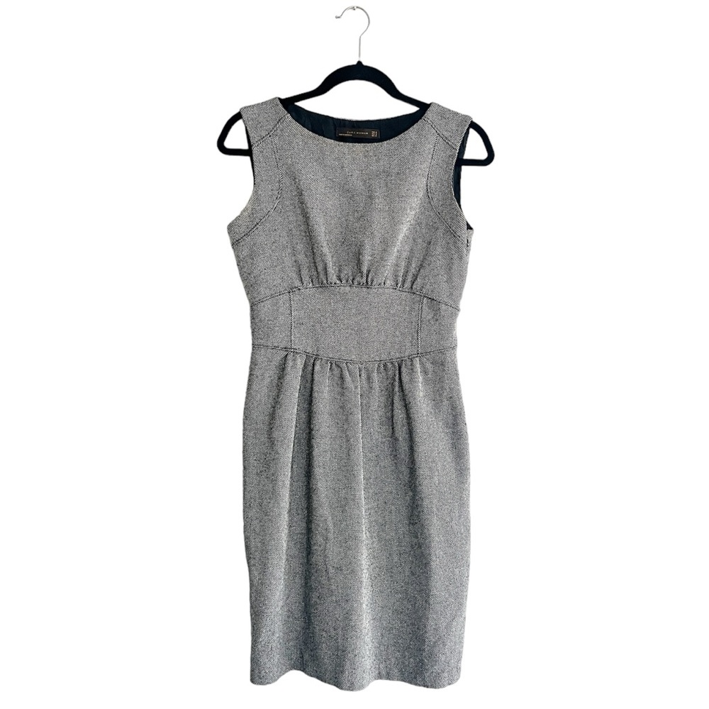 Zara woman black and white print sleeveless dress medium